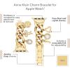 imageAnne Klein Fashion Chain Bracelet for Apple Watch Secure Adjustable Apple Watch Replacement Band Fits Most WristsGold with Charms