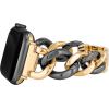 imageAnne Klein Fashion Chain Bracelet for Apple Watch Secure Adjustable Apple Watch Replacement Band Fits Most WristsGoldBlack