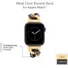 imageAnne Klein Fashion Chain Bracelet for Apple Watch Secure Adjustable Apple Watch Replacement Band Fits Most WristsGoldBlack