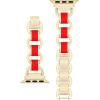 imageAnne Klein Fashion Chain Bracelet for Apple Watch Secure Adjustable Apple Watch Replacement Band Fits Most WristsGoldRed
