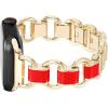 imageAnne Klein Fashion Chain Bracelet for Apple Watch Secure Adjustable Apple Watch Replacement Band Fits Most WristsGoldRed