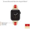 imageAnne Klein Fashion Chain Bracelet for Apple Watch Secure Adjustable Apple Watch Replacement Band Fits Most WristsGoldRed