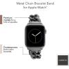 imageAnne Klein Fashion Chain Bracelet for Apple Watch Secure Adjustable Apple Watch Replacement Band Fits Most WristsGunmetal