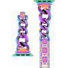 imageAnne Klein Fashion Chain Bracelet for Apple Watch Secure Adjustable Apple Watch Replacement Band Fits Most WristsIridescent Rainbow