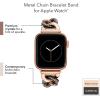 imageAnne Klein Fashion Chain Bracelet for Apple Watch Secure Adjustable Apple Watch Replacement Band Fits Most WristsRose GoldDark Gunmetal Grey