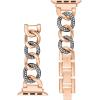 imageAnne Klein Fashion Chain Bracelet for Apple Watch Secure Adjustable Apple Watch Replacement Band Fits Most WristsRose GoldDark Gunmetal Grey