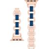 imageAnne Klein Fashion Chain Bracelet for Apple Watch Secure Adjustable Apple Watch Replacement Band Fits Most WristsRose GoldNavy Blue
