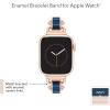 imageAnne Klein Fashion Chain Bracelet for Apple Watch Secure Adjustable Apple Watch Replacement Band Fits Most WristsRose GoldNavy Blue