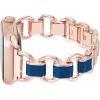 imageAnne Klein Fashion Chain Bracelet for Apple Watch Secure Adjustable Apple Watch Replacement Band Fits Most WristsRose GoldNavy Blue