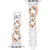 imageAnne Klein Fashion Chain Bracelet for Apple Watch Secure Adjustable Apple Watch Replacement Band Fits Most WristsSilverRose Gold