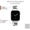 imageAnne Klein Fashion Chain Bracelet for Apple Watch Secure Adjustable Apple Watch Replacement Band Fits Most WristsSilverTone