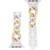 imageAnne Klein Fashion Chain Bracelet for Apple Watch Secure Adjustable Apple Watch Replacement Band Fits Most WristsTwo Tone