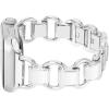 imageAnne Klein Fashion Chain Bracelet for Apple Watch Secure Adjustable Apple Watch Replacement Band Fits Most WristsWhiteSilver