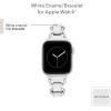 imageAnne Klein Fashion Chain Bracelet for Apple Watch Secure Adjustable Apple Watch Replacement Band Fits Most WristsWhiteSilver