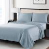 imageAnne Klein Reverie 100 Cotton Solid Sheet Set Twin BlueGreyBluegrey