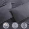 imageAnne Klein Reverie 100 Cotton Solid Sheet Set Twin BlueGreyCharcoal