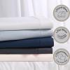 imageAnne Klein Reverie 100 Cotton Solid Sheet Set Twin BlueGreyNavy