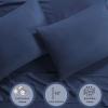 imageAnne Klein Reverie 100 Cotton Solid Sheet Set Twin BlueGreyNavy