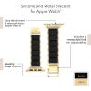 imageAnne Klein Rubberized Fashion Bracelet for Apple Watch Secure Adjustable Apple Watch Replacement Band Fits Most WristsBlackGold