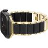 imageAnne Klein Rubberized Fashion Bracelet for Apple Watch Secure Adjustable Apple Watch Replacement Band Fits Most WristsBlackGold