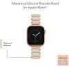 imageAnne Klein Rubberized Fashion Bracelet for Apple Watch Secure Adjustable Apple Watch Replacement Band Fits Most WristsCreamRose Gold