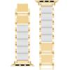 imageAnne Klein Rubberized Fashion Bracelet for Apple Watch Secure Adjustable Apple Watch Replacement Band Fits Most WristsGoldWhite