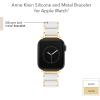 imageAnne Klein Rubberized Fashion Bracelet for Apple Watch Secure Adjustable Apple Watch Replacement Band Fits Most WristsGoldWhite
