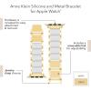 imageAnne Klein Rubberized Fashion Bracelet for Apple Watch Secure Adjustable Apple Watch Replacement Band Fits Most WristsGoldWhite