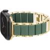 imageAnne Klein Rubberized Fashion Bracelet for Apple Watch Secure Adjustable Apple Watch Replacement Band Fits Most WristsGreenGold