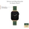 imageAnne Klein Rubberized Fashion Bracelet for Apple Watch Secure Adjustable Apple Watch Replacement Band Fits Most WristsGreenGold