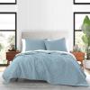 imageAnne Klein 100 Cotton Classic Diamond 3 Piece Quilt Set FullQueen Light Aqua