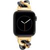imageAnne Klein Fashion Chain Bracelet for Apple Watch Secure Adjustable Apple Watch Replacement Band Fits Most WristsGoldBlack