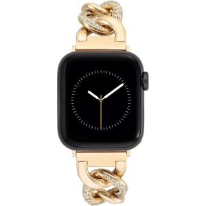 imageAnne Klein Fashion Chain Bracelet for Apple Watch Secure Adjustable Apple Watch Replacement Band Fits Most WristsGold