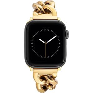 imageAnne Klein Fashion Chain Bracelet for Apple Watch Secure Adjustable Apple Watch Replacement Band Fits Most WristsGoldTone