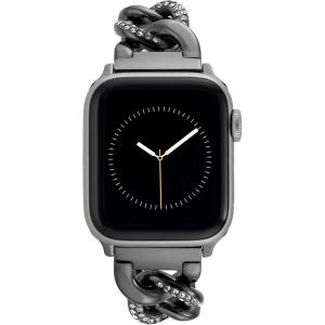 imageAnne Klein Fashion Chain Bracelet for Apple Watch Secure Adjustable Apple Watch Replacement Band Fits Most WristsGunmetal