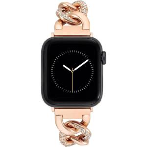 imageAnne Klein Fashion Chain Bracelet for Apple Watch Secure Adjustable Apple Watch Replacement Band Fits Most WristsRose Gold