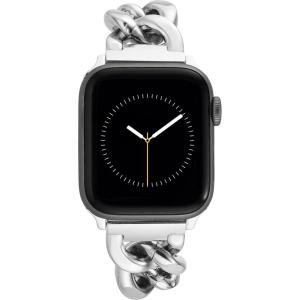 imageAnne Klein Fashion Chain Bracelet for Apple Watch Secure Adjustable Apple Watch Replacement Band Fits Most WristsSilver