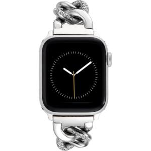 imageAnne Klein Fashion Chain Bracelet for Apple Watch Secure Adjustable Apple Watch Replacement Band Fits Most WristsSilverTone
