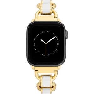 imageAnne Klein Fashion Chain Bracelet for Apple Watch Secure Adjustable Apple Watch Replacement Band Fits Most WristsWhiteGold