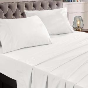 imageAnne Klein Luxurious 4PC King Size Sheet Set  Breathable Cooling ampamp Hotel Quality Sheets for Men and Women  Deep Pocket EasyFit and WrinkleFree  White OekoTex Certified Bed SheetWhite