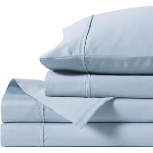 imageAnne Klein Reverie 100 Cotton Solid Sheet Set Twin BlueGreyBluegrey