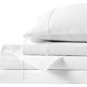 imageAnne Klein Reverie 100 Cotton Solid Sheet Set Twin BlueGreyWhite