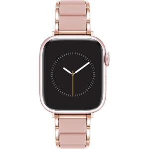 imageAnne Klein Rubberized Fashion Bracelet for Apple Watch Secure Adjustable Apple Watch Replacement Band Fits Most WristsBlush PinkRose Gold