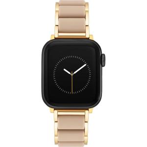 imageAnne Klein Rubberized Fashion Bracelet for Apple Watch Secure Adjustable Apple Watch Replacement Band Fits Most WristsGoldTaupe