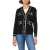 imageAnne Klein Womens Cardigan with Tipped PocketsAnthraciteAmethyst