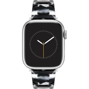 imageAnne Klein Womens Acetate Fashion Band for Apple Watch Secure Adjustable Apple Watch Band Replacement Fits Most WristsBlackWhite