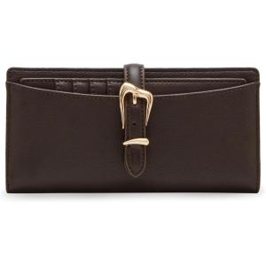 imageAnne Klein Womens Ak 2 Piece Gift Set with Sculpted Buckle Wallet and Removeable Card OrganizerEspresso