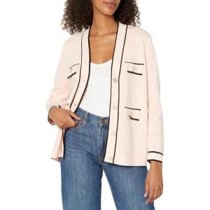 imageAnne Klein Womens Cardigan with Tipped PocketsChalk Pink
