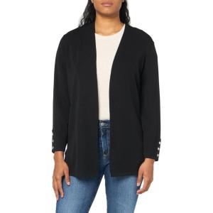imageAnne Klein Womens Carmel Self Edge Kissing Front CardiganAsphalt