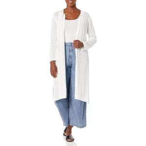 imageAnne Klein Womens Long Sleeve Duster Cardigan with Side SlBright White